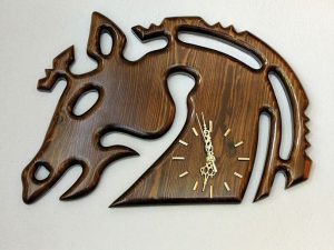 Wooden Horse Head Clock